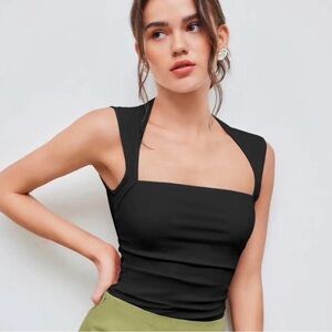 Cider Black Ruched Tank – NWOT